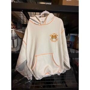 Olipop Staycool White Orange Stitch Hoodie Sweatshirt XL Graphic Print